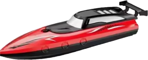 Red and black with a long, pointed profile.