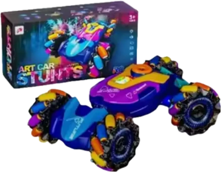 Purple, blue and yellow details make this toy stand out.