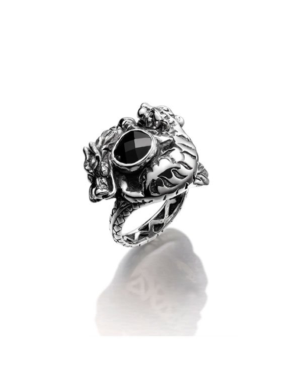 Tiger & Dragon Love Black Onyx Ring
